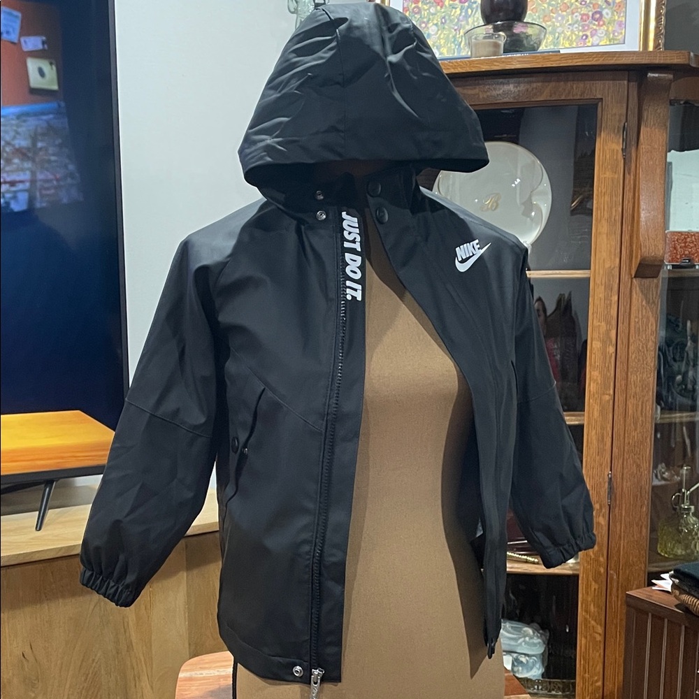 Nike Kids Black Raincoat with Hood